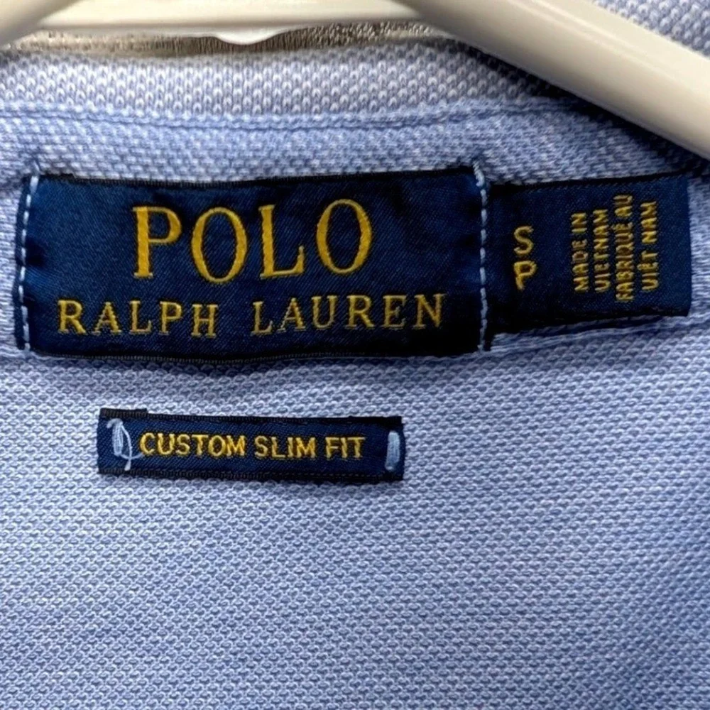 Polo Ralph Lauren Men's Blue Custom‎ Slim Fit Polo Shirt Size Large